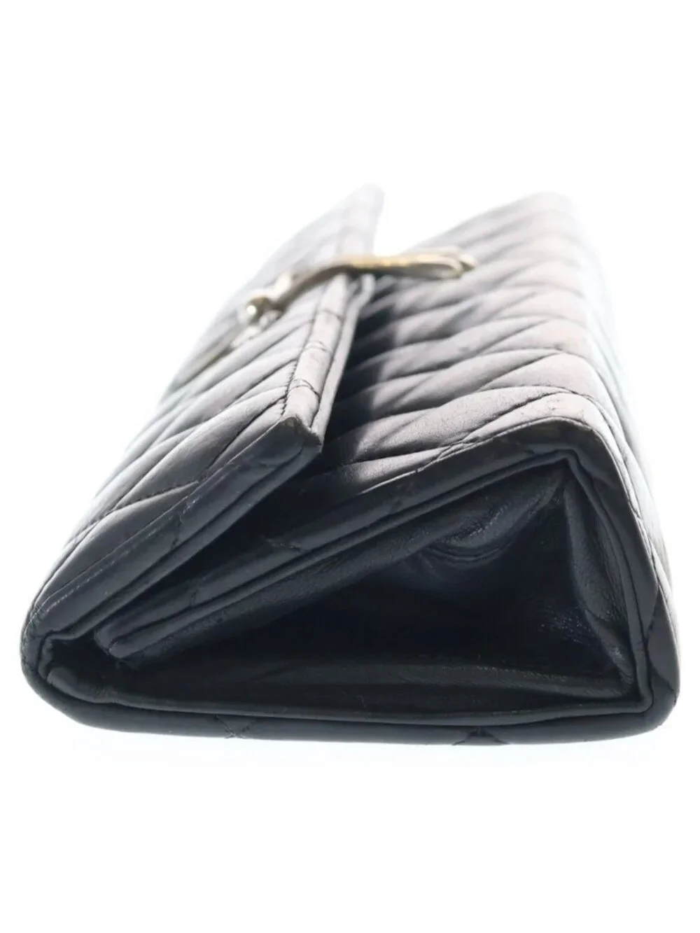 Chrome Hearts Dinner LG CH Cross Leather Handbag Black with Cloth